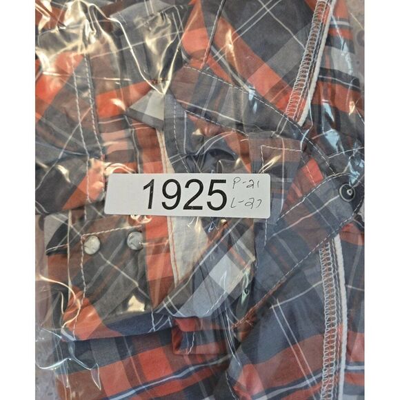 Mens BKE Western Plaid pearl Snap Button Shirt L farm wear barn horses - Picture 8 of 8